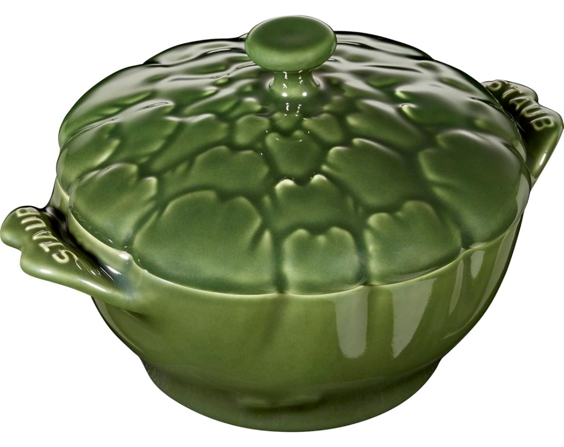 STAUB Ceramics Dutch Oven 16-oz Petite Artichoke Cocotte, Basil